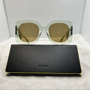 FENDI NEW Green Authentic Logo Sunglasses